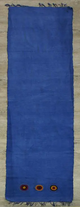 Chemin de table équitable Sphère marine en coton éthiopien filé, tissé et brodé à la main