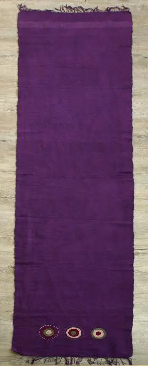 Chemin de table équitable Sphère Violet en coton éthiopien filé, tissé et brodé à la main