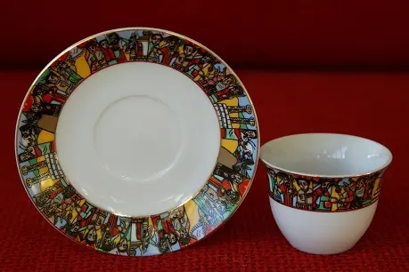 Service à café éthiopien en porcelaine