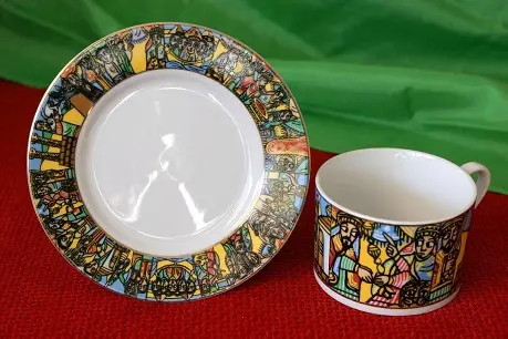 Service à Thé éthiopien en porcelaine