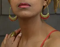 Boucles d'oreilles éthiopiennes en laiton entièrement faites à la main
