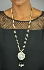 Collier éthiopien en laiton & plaqué argent Abyssinia Pétillant entièrement fait à la main