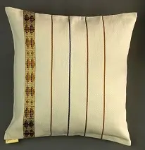 Housse de coussins en coton éthiopien Chaînes Etoilées 2 filé et tissée à la main