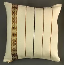 Housse de coussins en coton éthiopien Chaînes Etoilées filé et tissée à la main