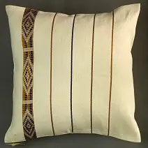 Housse de coussins équitable Chaînes Exotiques en coton éthiopien filé et tissée à la main