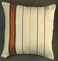 Housses de coussins equitable Chevrons Rouge Café en coton éthiopien filé et tissées à la main