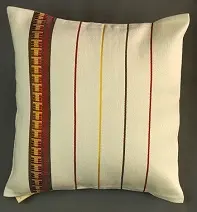 Housses de coussins équitable Cubic Rouge Café en coton éthiopien filé et tissées à la main