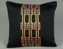 Housses de coussins éthiopiennes noires en coton 