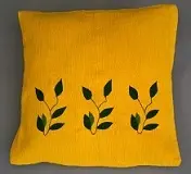 Housses de coussins éthiopiennes jaunes en coton