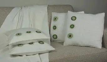 Housses de coussins éthiopiennes blanches en coton