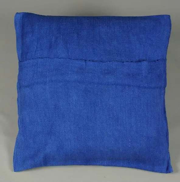 Housse de coussin Sphère Marine en coton éthiopien filé, tissée et brodée à la main