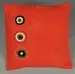 Coussin artisanal rouge en coton éthiopien filé, tissé et brodé à la main