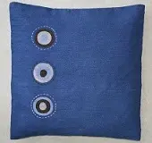 Housses de coussins éthiopiennes bleues en coton