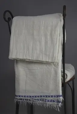Gaby éthiopien bleu en coton filé à la main