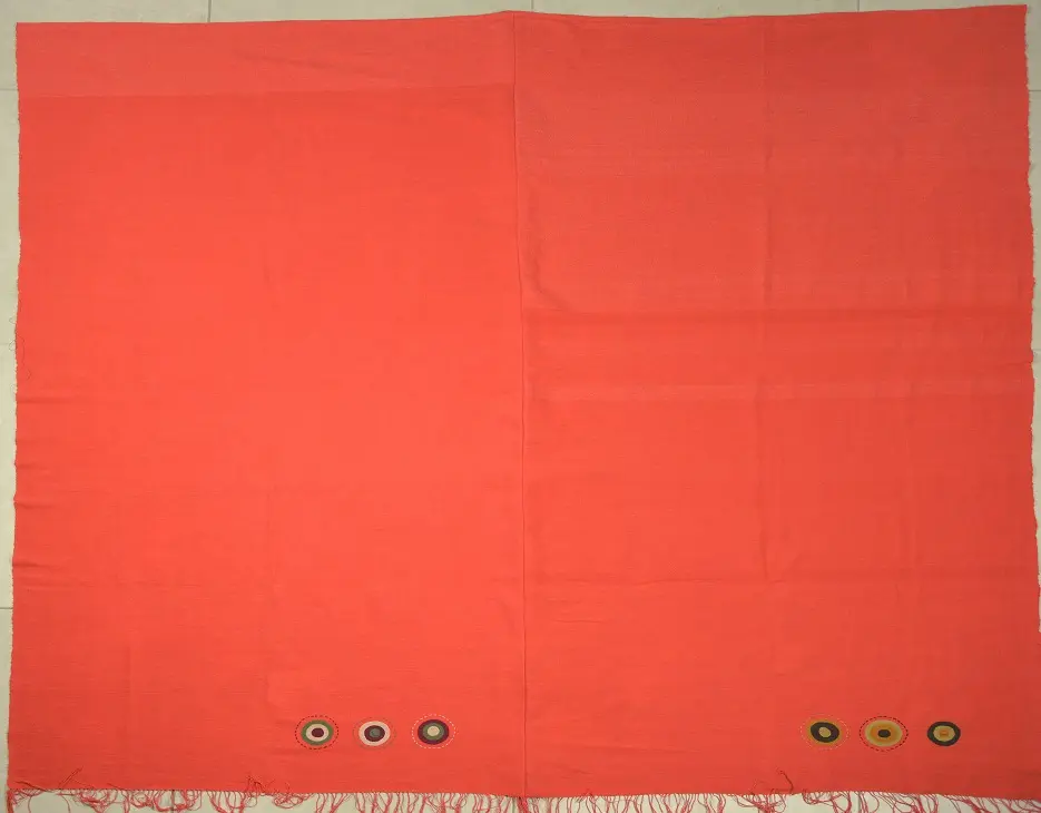 Jeté de canapé, couvre lit Rouge fait main en coton éthiopien