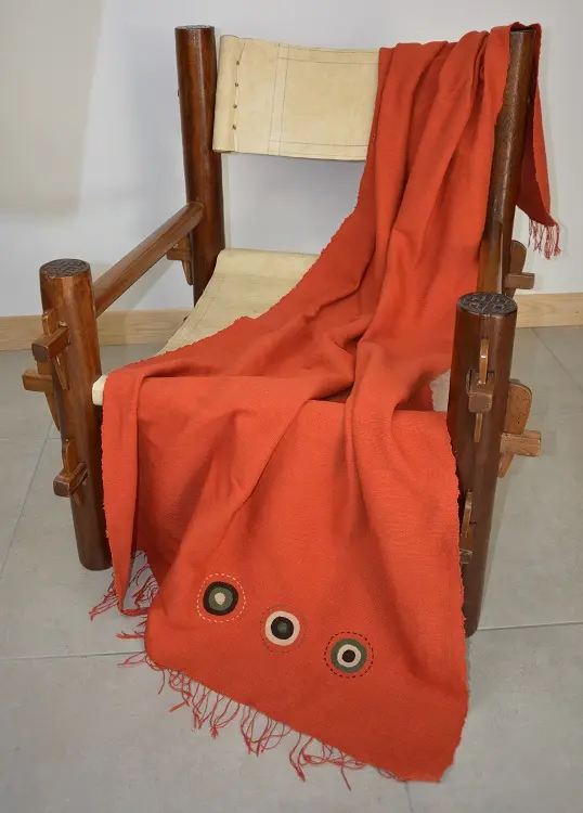 Jeté de canapé, couvre lit Sphère Cardinal fait main en coton éthiopien