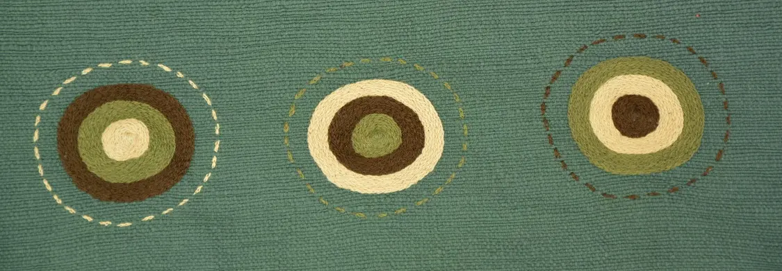 Jeté de canapé, couvre lit Sphère Epinard fait main en coton éthiopien