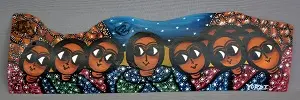 Peinture éthiopienne traditionnelle sur bois: La Cène
