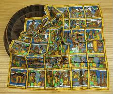 Carré en soie ethiopien Saba Jaune
