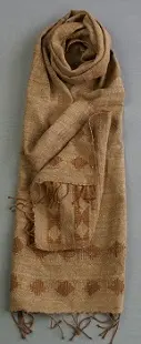 Echarpe éthiopienne Ethnique Cannelle pure soie sauvage