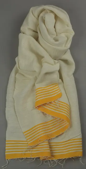 Echarpe artisanale Alinéa Safran en coton éthiopien filé à la main