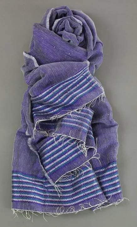 Echarpe équitable Violet bleu en coton éthiopien et rayonne