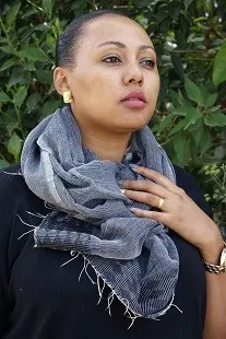 Echarpe équitable Addis Abeba Gris Anthracite en coton éthiopien et rayonne