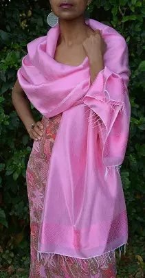 Echarpe équitable Addis Abeba Rose en coton éthiopien et rayonne