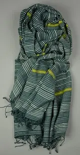 Echarpe equitable ethiopienne en coton tissée à la main avec des gros fils de coton filés à la main