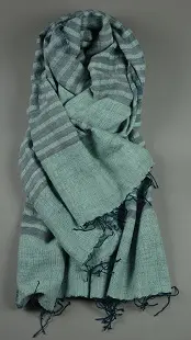 Echarpe equitable ethiopienne en coton tissée à la main avec des gros fils de coton filés à la main
