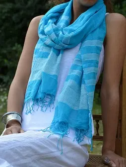 Echarpe équitable artisanale Tropique en coton éthiopien