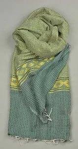 Echarpe éthiopienne artisanale Arada Avocat 1 en polyester tissée à la main