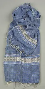 Echarpe éthiopienne artisanale Arada Electrique en polyester tissée à la main