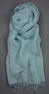 Echarpe éthiopienne Organique Bleu en lin tissée a la main