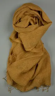 Echarpe éthiopienne Organique Cuivre en lin tissée a la main