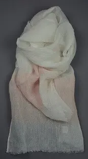Echarpe éthiopienne Organique Touche rose en lin tissée a la main