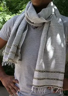 Echarpe artisanale éthiopienne Abesha en Rayonne & Coton