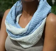 Echarpe éthiopienne artisanale Silk Touch Anneau en soie et coton