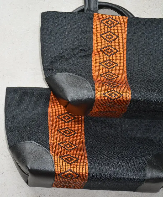 sac cocktail équitable orange fait à la main en coton éthiopien et rayonne