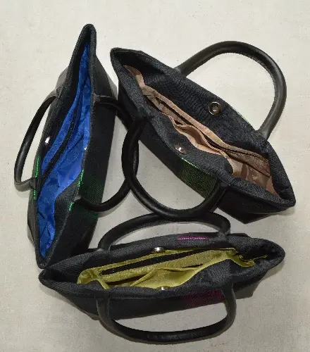 Sac cocktail Tibeb Olive sur Argent en coton éthiopien et rayonne fait à la main