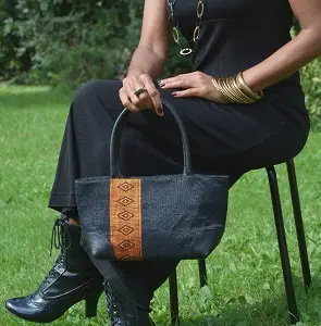 sac cocktail équitable orange en coton éthiopien et rayonne