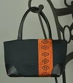 sac à main équitable orange en coton éthiopien et rayonne