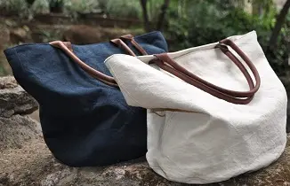 sac casual éthiopien sable et cobalt en coton éthiopien et bio