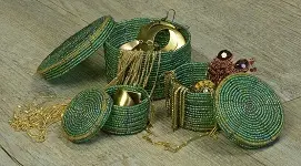 Boîtes à bijoux éthiopiennes vertes