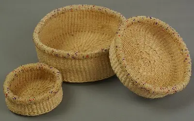 Paniers en corde éthiopiens Corail 2 faits à la main