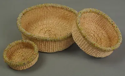 Paniers éthiopiens en corde Corail 3 faits à la main