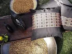 housses de coussins équitables en coton éthiopien, filé à la main
