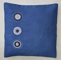 Housses de coussins equitables Sphère Marine marine en coton éthiopien, filé à la main